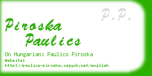 piroska paulics business card